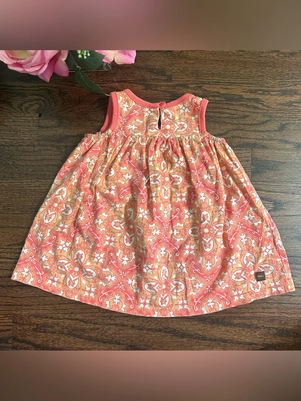 Tea Collection floral medallion print dress, size 6-12Mo